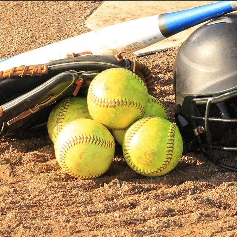 OMYOPY Yellow Sports Fastpitch Softballs, 11" Practice Softball Balls, Unmarked & Leather Covered Training Ball for Games, Practice and Training - Image 5